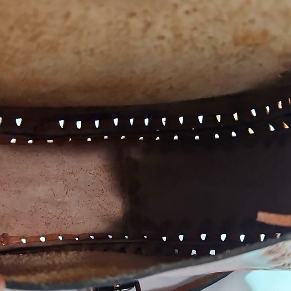 Handcrafted Vintage Brown Leather Braided Floral Bag - Picture 7 of 7